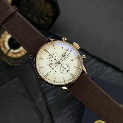 Мужские часы Pagani Design PD-2720 Gold-White-Brown